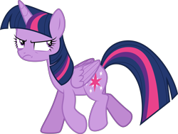 Size: 6000x4535 | Tagged: safe, artist:twilirity, imported from derpibooru, twilight sparkle, alicorn, pony, season 6, to where and back again, absurd resolution, angry, disguise, disguised changeling, fake twilight, female, frown, mare, multicolored hair, multicolored mane, multicolored tail, simple background, solo, tail, transparent background, trotting, twilight sparkle (alicorn), vector