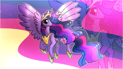 Size: 1600x900 | Tagged: safe, artist:sunniesfunthecupcake, imported from derpibooru, twilight sparkle, alicorn, pony, the last problem, female, older, older twilight, princess twilight 2.0, solo, spread wings, twilight sparkle (alicorn), wings, zoom layer