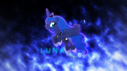 Size: 7680x4320 | Tagged: safe, artist:game-beatx14, artist:illumnious, edit, imported from derpibooru, princess luna, alicorn, pony, 8k, female, flying, g4, high res, mare, solo, text, wallpaper, wallpaper edit, wings