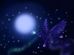 Size: 800x600 | Tagged: safe, artist:sunniesfunthecupcake, imported from derpibooru, princess luna, alicorn, pony, night, solo