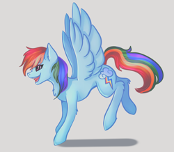 Size: 1882x1640 | Tagged: safe, artist:kurochhi, imported from derpibooru, rainbow dash, pegasus, pony, gray background, simple background, solo