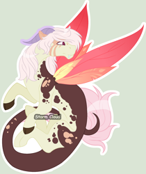 Size: 1730x2059 | Tagged: safe, artist:stormcloud-yt, imported from derpibooru, oc, oc only, draconequus, hybrid, base used, draconequus oc, interspecies offspring, looking back, male, offspring, parent:discord, parent:fluttershy, parents:discoshy, simple background, solo