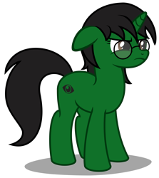 Size: 2850x3190 | Tagged: safe, artist:strategypony, imported from derpibooru, imported from ponybooru, oc, oc only, oc:ambitious gossip, pony, unicorn, black mane, brown eyes, ears, female, floppy ears, glasses, horn, mare, simple background, transparent background, unamused, unicorn oc