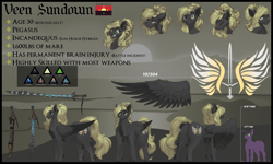 Size: 5000x3000 | Tagged: safe, artist:nsilverdraws, artist:veen, imported from derpibooru, imported from ponybooru, oc, oc only, oc:astral moonsyde, oc:veen sundown, horse, pegasus, pony, unicorn, abstract, abstract background, backstory, backstory in description, bio in description, blackletter, blonde, chest fluff, cute, cutie mark, dork, duo, ear piercing, expressions, female, flag, fluffy, happy, high res, jewelry, laughing, leg fluff, male, mare, mountain, mountain range, name, pegasus oc, piercing, ponytail, reference sheet, scimitar, simple background, size comparison, size difference, smug, solo, spread wings, stallion, standing, startled, sundown clan, sunset, surprised, sword, tail, tail piercing, text, tired, weapon, wing piercing, wings