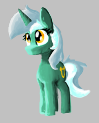 Size: 293x364 | Tagged: safe, artist:firecracker, lyra heartstrings, pony, unicorn, aggie.io, female, horn, mare, simple background, smiling, solo
