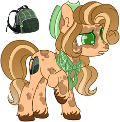 Size: 1280x1301 | Tagged: safe, artist:maximumpiracy, imported from derpibooru, oc, oc only, earth pony, pony, backpack, base used, earth pony oc, simple background, story included, transparent background, unshorn fetlocks