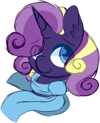 Size: 724x889 | Tagged: safe, artist:maximumpiracy, imported from derpibooru, oc, oc only, pony, unicorn, bust, clothes, ear fluff, eye clipping through hair, female, horn, mare, scarf, simple background, transparent background, unicorn oc