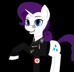 Size: 1877x1841 | Tagged: safe, artist:dr nick taco, imported from twibooru, rarity, pony, unicorn, armband, clothes, female, image, nazi, nazi armband, nazi uniform, png, solo, solo female, uniform