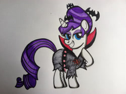 Size: 2048x1529 | Tagged: safe, artist:aperaturescience, imported from derpibooru, rarity, pony, unicorn, 2013, female, nightmare night rarity, solo, traditional art