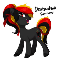 Size: 1092x1024 | Tagged: safe, artist:maccoffee, imported from derpibooru, oc, oc only, earth pony, pony, germany, nation ponies, ponified, simple background, solo, white background