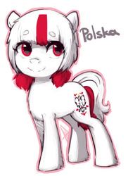 Size: 746x1024 | Tagged: safe, artist:maccoffee, imported from derpibooru, oc, earth pony, pony, nation ponies, poland, polish, ponified, simple background, solo, white background