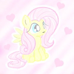 Size: 4096x4096 | Tagged: safe, artist:tiga mega, imported from derpibooru, fluttershy, pegasus, pony, :3, female, heart, mare, sitting, solo