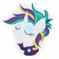 Size: 4096x4096 | Tagged: safe, artist:tiga mega, imported from derpibooru, rarity, pony, unicorn, alternate hairstyle, bust, clothes, eyes closed, female, mare, punk, raripunk, simple background, smiling, solo, white background