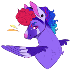 Size: 1944x1956 | Tagged: safe, artist:sleepy-nova, imported from derpibooru, oc, oc:comet crash, pegasus, pony, bust, magical lesbian spawn, male, offspring, parent:pinkie pie, parent:rainbow dash, parents:pinkiedash, portrait, simple background, solo, stallion, transparent background