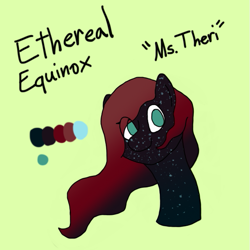 Size: 591x590 | Tagged: safe, artist:nukepony360, imported from derpibooru, oc, oc only, oc:ethereal equinox, oc:ms. theri, pony, bust, freckles, reference sheet, solo