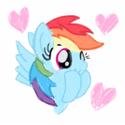Size: 4096x4096 | Tagged: safe, artist:tiga mega, imported from derpibooru, rainbow dash, pegasus, pony, bust, female, heart, hoof on cheek, mare, one eye closed, raised hoof, simple background, smiling, solo, white background, wink