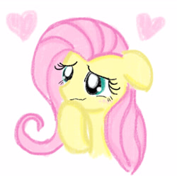 Size: 4096x4096 | Tagged: safe, artist:tiga mega, imported from derpibooru, fluttershy, pegasus, pony, bust, female, heart, mare, raised hoof, simple background, solo, white background