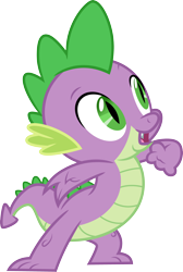 Size: 3000x4461 | Tagged: safe, artist:cloudy glow, imported from derpibooru, spike, dragon, pinkie pride, .ai available, male, simple background, solo, transparent background, vector