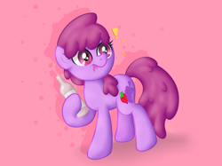 Size: 2566x1919 | Tagged: safe, artist:background basset, imported from derpibooru, berry punch, berryshine, earth pony, pony, bottle, caught, drunk, exclamation point, female, mare, solo, surprised, wine bottle