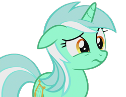 Size: 1409x1080 | Tagged: safe, edit, edited screencap, imported from derpibooru, screencap, lyra heartstrings, pony, unicorn, season 5, slice of life (episode), :s, background removed, female, floppy ears, frown, mare, not a vector, simple background, solo, transparent background, wavy mouth