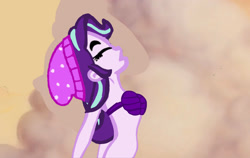 Size: 1280x808 | Tagged: safe, artist:devinquinnart, imported from derpibooru, starlight glimmer, mermaid, equestria girls, beanie, bra, crossover, female, hat, seashell bra, solo, species swap, the little mermaid, water