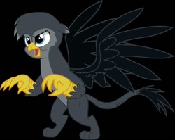 Size: 1024x814 | Tagged: safe, artist:beesmeliss, imported from derpibooru, oc, oc:gideon, griffon, black background, male, simple background, solo
