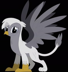 Size: 1690x1777 | Tagged: safe, artist:beesmeliss, imported from derpibooru, oc, oc:galina, griffon, black background, female, gray eyes, looking at you, simple background, solo