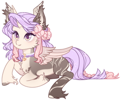 Size: 1024x848 | Tagged: safe, artist:miioko, imported from derpibooru, oc, oc only, bat pony, pony, bat pony oc, bat wings, chest fluff, choker, ear fluff, lying down, prone, simple background, solo, transparent background, wings