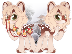 Size: 1024x777 | Tagged: safe, artist:miioko, imported from derpibooru, oc, oc only, deer, pony, reindeer, bridle, deviantart watermark, duo, obtrusive watermark, raised hoof, simple background, tack, transparent background, watermark