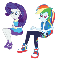 Size: 3661x3761 | Tagged: safe, artist:gmaplay, imported from derpibooru, rainbow dash, rarity, equestria girls, equestria girls series, happily ever after party, converse, happily ever after party: rarity, rarity peplum dress, shoes, simple background, transparent background, unamused
