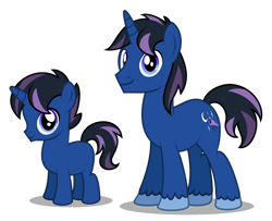 Size: 1600x1299 | Tagged: safe, artist:aleximusprime, imported from derpibooru, oc, oc only, oc:nightwatch, oc:nightwatch the unicorn, pony, unicorn, fanfic:my little sister is a dragon, flurry heart's story, age progression, blank flank, colt, foal, horn, male, simple background, solo, stallion, transparent background, unicorn oc