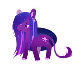 Size: 979x807 | Tagged: safe, artist:miioko, imported from derpibooru, oc, oc only, earth pony, pony, colored hooves, earth pony oc, ethereal mane, leonine tail, simple background, starry mane, tail, transparent background