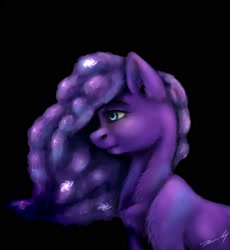 Size: 1840x2000 | Tagged: safe, artist:inarimayer, imported from derpibooru, oc, oc only, earth pony, pony, black background, bust, earth pony oc, eyelashes, female, mare, signature, simple background, solo