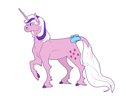 Size: 4300x3600 | Tagged: safe, artist:sashakruchkinatv, imported from derpibooru, twilight, pony, bow, cloven hooves, g1, generation leap, simple background, solo, tail, tail bow, transparent background, unshorn fetlocks