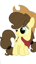 Size: 1242x2208 | Tagged: safe, artist:dawnflame, imported from derpibooru, oc, oc only, earth pony, pony, cowboy hat, female, filly, foal, freckles, hat, offspring, parent:applejack, simple background, solo, transparent background