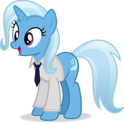 Size: 3405x3415 | Tagged: safe, artist:anime-equestria, imported from derpibooru, trixie, pony, unicorn, clothes, female, happy, horn, mare, necktie, shirt, simple background, solo, transparent background, vector