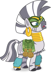 Size: 2089x2999 | Tagged: safe, artist:frownfactory, imported from derpibooru, zecora, zebra, the cutie re-mark, alternate timeline, chrysalis resistance timeline, ear piercing, earring, female, jewelry, mare, mask, piercing, resistance leader zecora, simple background, solo, transparent background, vector