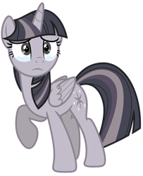 Size: 3254x4000 | Tagged: safe, artist:estories, artist:wardex101, edit, imported from derpibooru, twilight sparkle, alicorn, pony, crying, discorded, discorded twilight, female, high res, sad, simple background, solo, transparent background, twilight sparkle (alicorn), twilight tragedy, vector