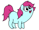 Size: 134x103 | Tagged: safe, artist:wafflecakes, oc, oc only, pony, lowres, open mouth, simple background, smiling, white background