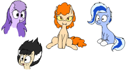 Size: 445x247 | Tagged: safe, artist:wafflecakes, oc, oc only, earth pony, pony, drawpile, fangs, open mouth, ponified, simple background, sitting, smiling, white background