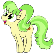 Size: 183x184 | Tagged: safe, artist:wafflecakes, chickadee, ms. peachbottom, earth pony, pony, lowres, open mouth, peach bottom, simple background, smiling, transparent background