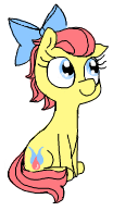 Size: 104x194 | Tagged: safe, artist:wafflecakes, oc, oc only, pony, bow, earth ponpy, lowres, simple background, sitting, transparent background