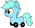 Size: 142x113 | Tagged: safe, artist:wafflecakes, oc, oc only, original species, pony, simple background, smiling, transparent background, wheel