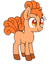 Size: 178x223 | Tagged: safe, artist:wafflecakes, oc, oc only, pony, vulpix, pokémon, simple background, smiling, transparent background