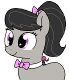 Size: 138x160 | Tagged: safe, artist:wafflecakes, octavia melody, earth pony, pony, bow, lowres, simple background, smiling, white background