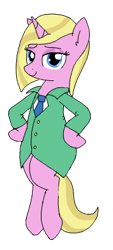 Size: 177x392 | Tagged: safe, artist:wafflecakes, oc, oc only, pony, unicorn, bipedal, clothes, simple background, smiling, transparent background