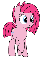 Size: 147x200 | Tagged: safe, artist:wafflecakes, pinkie pie, pony, lowres, raised hoof, simple background, transparent background