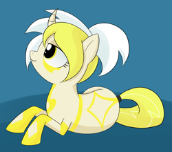 Size: 1280x1125 | Tagged: safe, artist:wafflecakes, oc, oc only, pony, unicorn, lying down, smiling