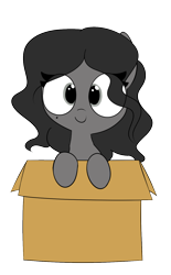 Size: 922x1488 | Tagged: safe, artist:wafflecakes, oc, oc only, earth pony, pony, box, simple background, smiling, transparent background