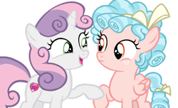 Size: 1024x624 | Tagged: safe, artist:mlplinara14, imported from derpibooru, screencap, cozy glow, sweetie belle, pegasus, pony, unicorn, marks for effort, simple background, transparent background, vector